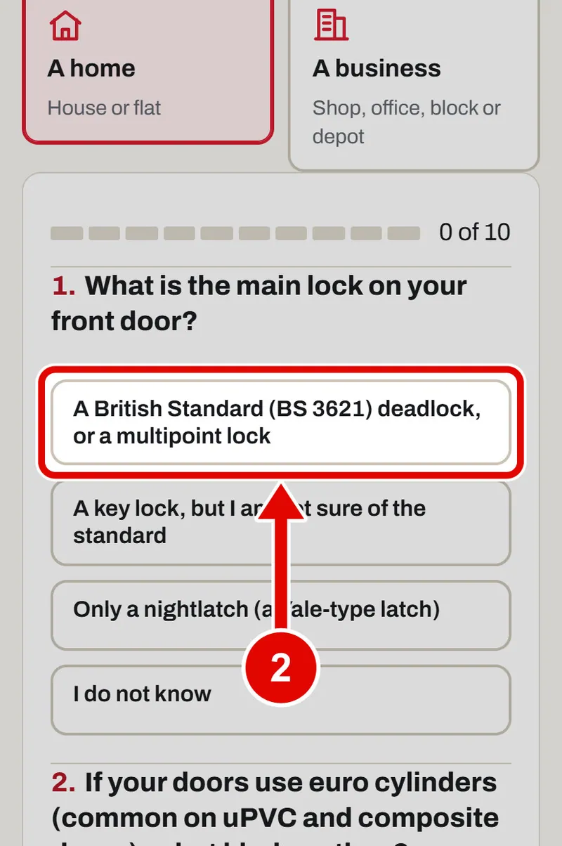 Screen grab from Security check-up, on a phone. A red box marks the part to use.