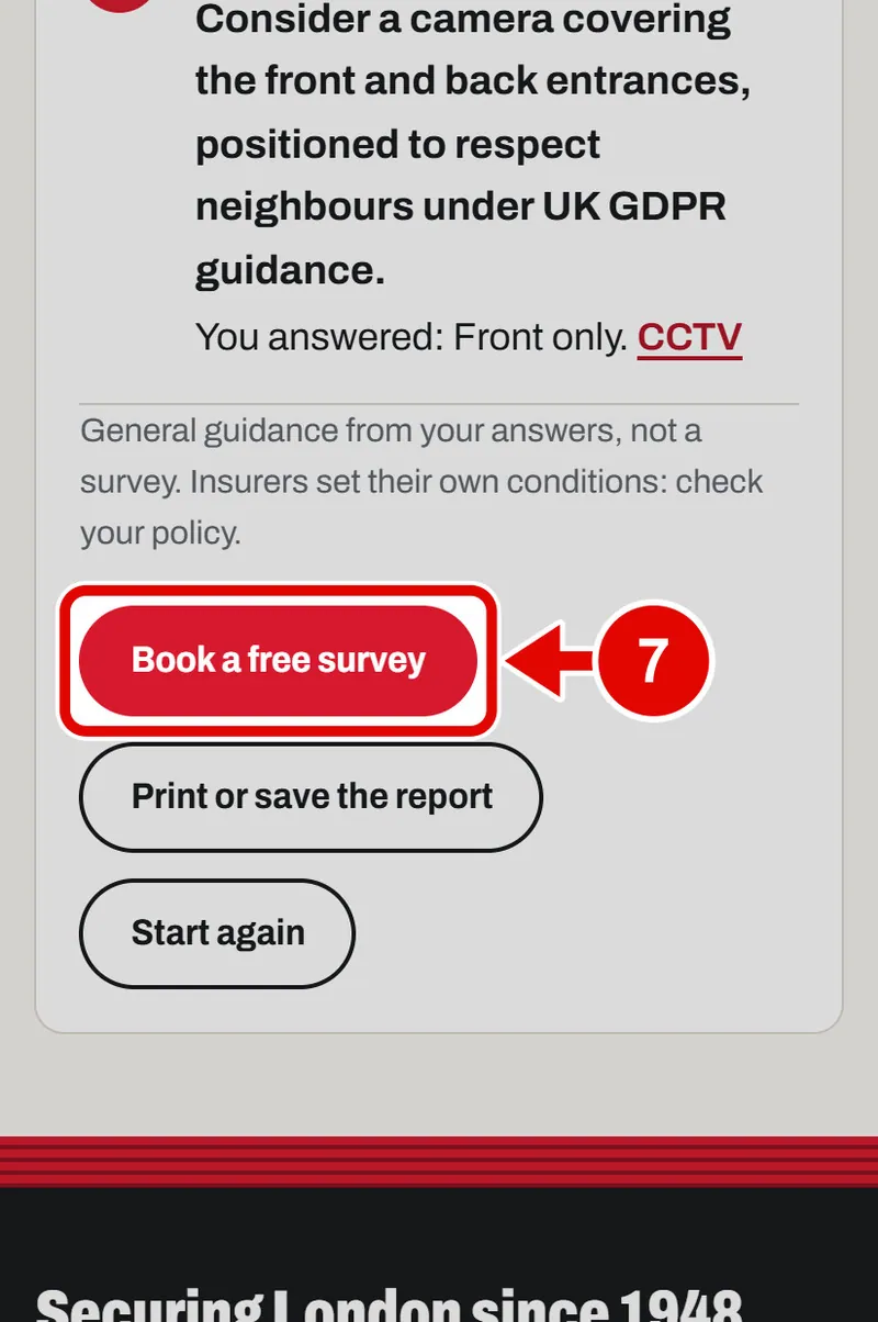 Screen grab from Security check-up, on a phone. A red box marks the part to use.