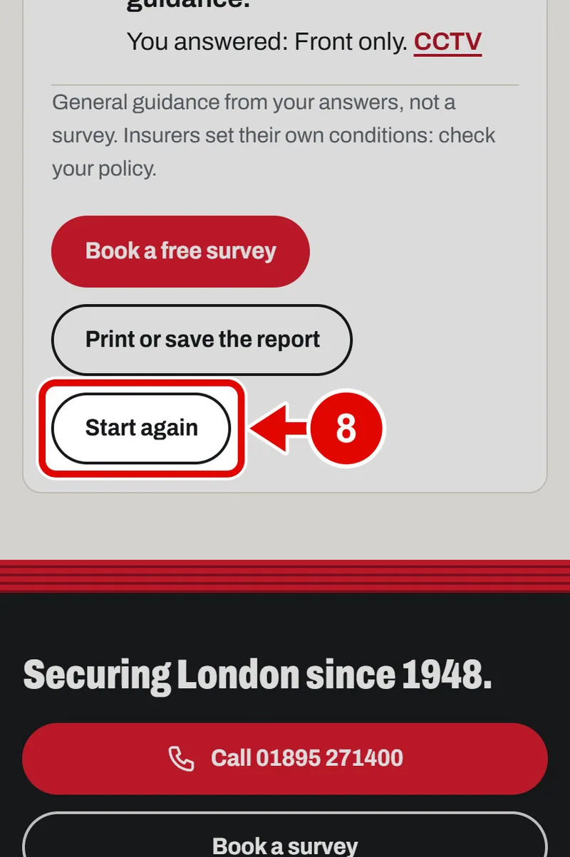 Screen grab from Security check-up, on a phone. A red box marks the part to use.