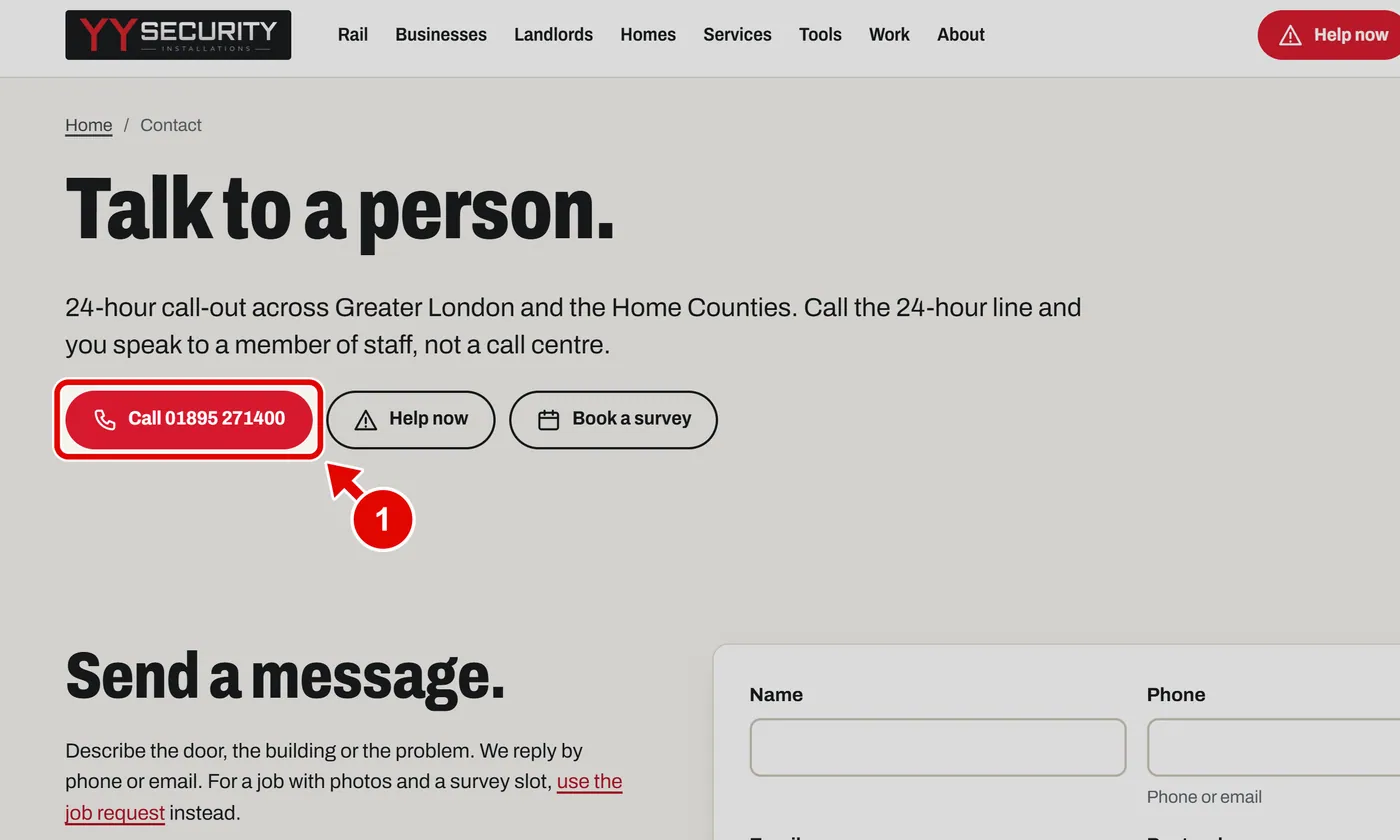 Screen grab from Contact, on a computer. A red box marks the part to use.