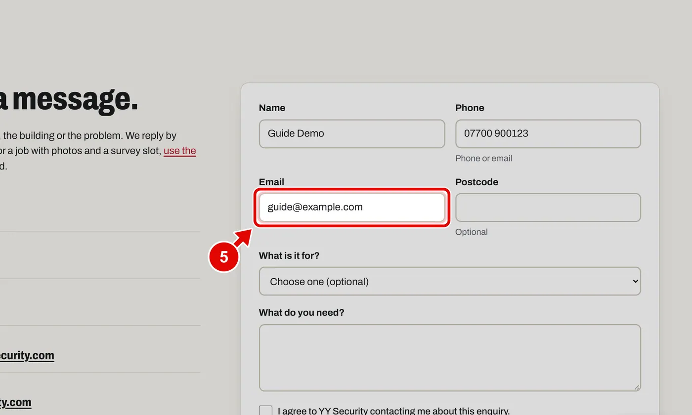 Screen grab from Contact, on a computer. A red box marks the part to use.