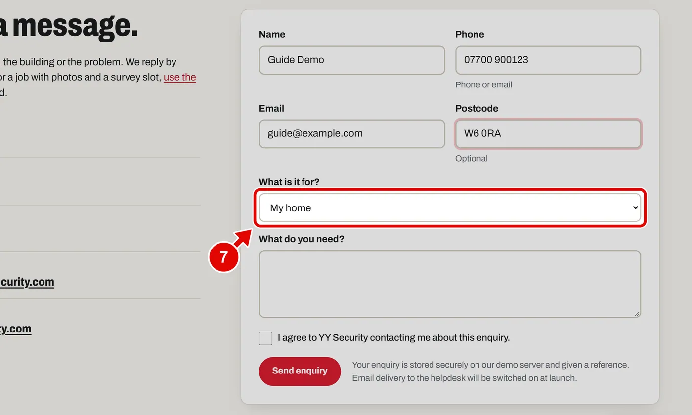 Screen grab from Contact, on a computer. A red box marks the part to use.