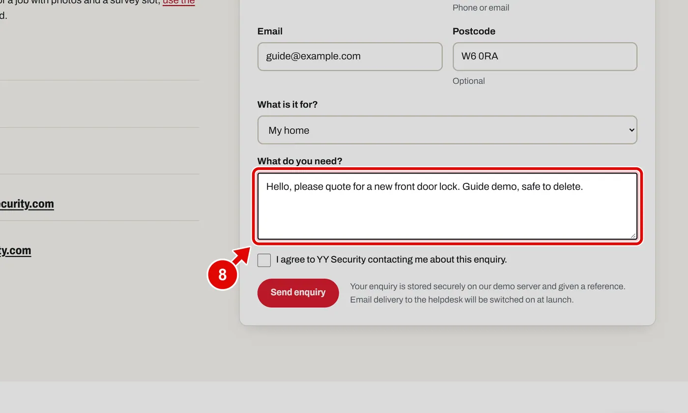 Screen grab from Contact, on a computer. A red box marks the part to use.
