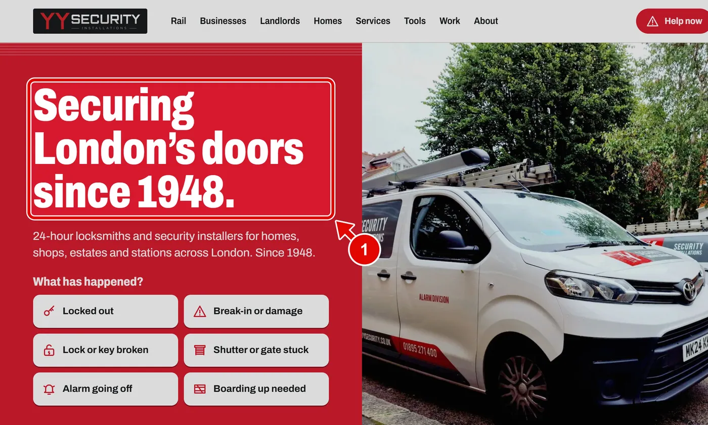 Screen grab from The home page, part by part, on a computer. A red box marks the part to use.