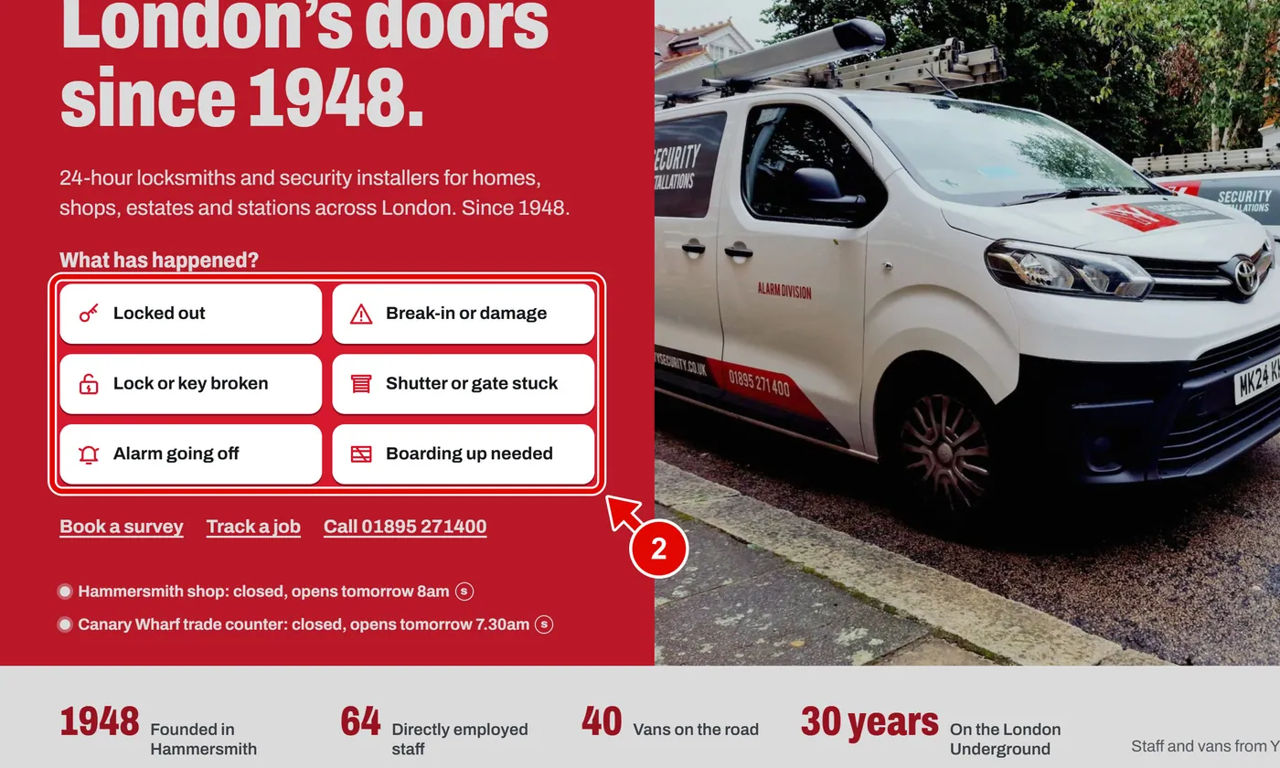 Screen grab from The home page, part by part, on a computer. A red box marks the part to use.