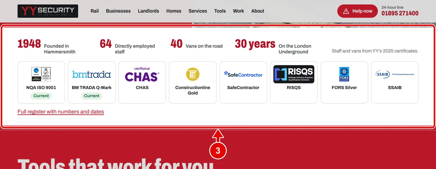 Screen grab from The home page, part by part, on a computer. A red box marks the part to use.