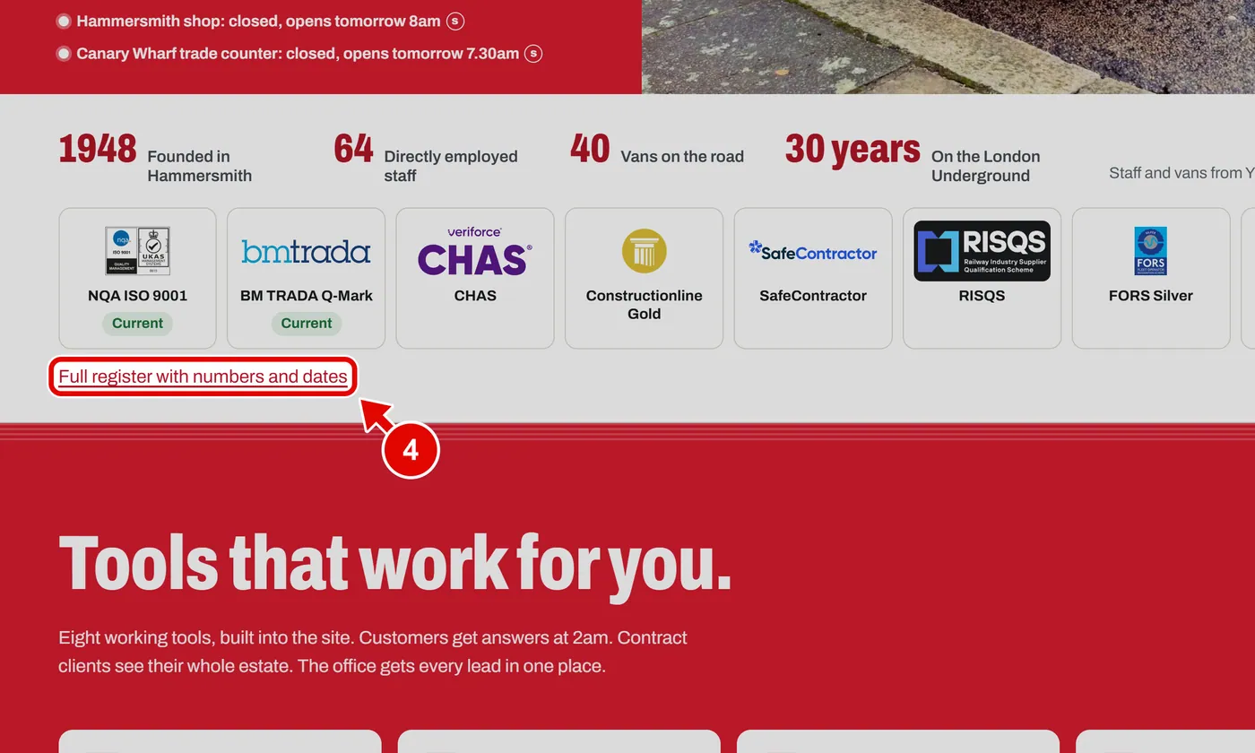 Screen grab from The home page, part by part, on a computer. A red box marks the part to use.