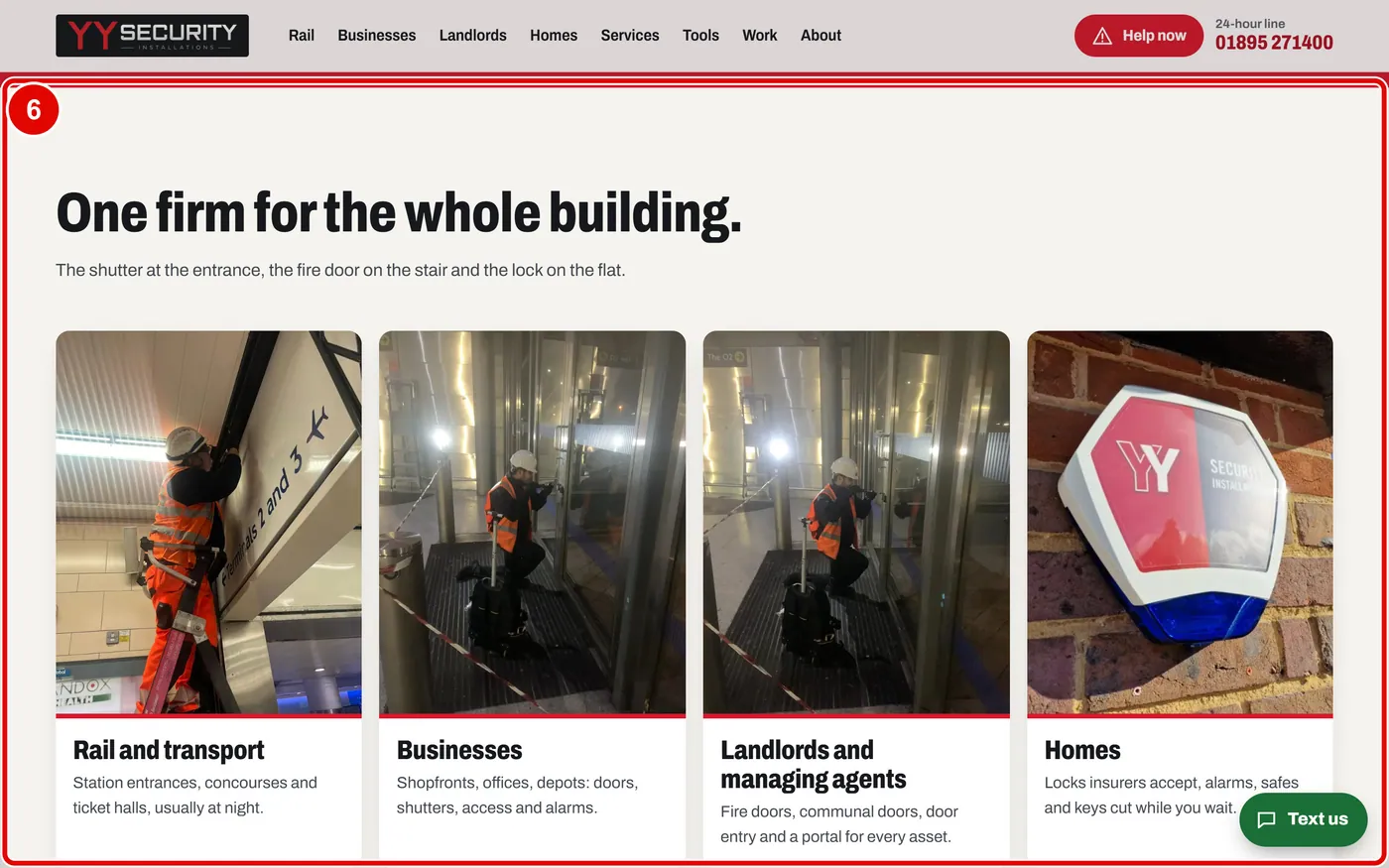 Screen grab from The home page, part by part, on a computer. A red box marks the part to use.