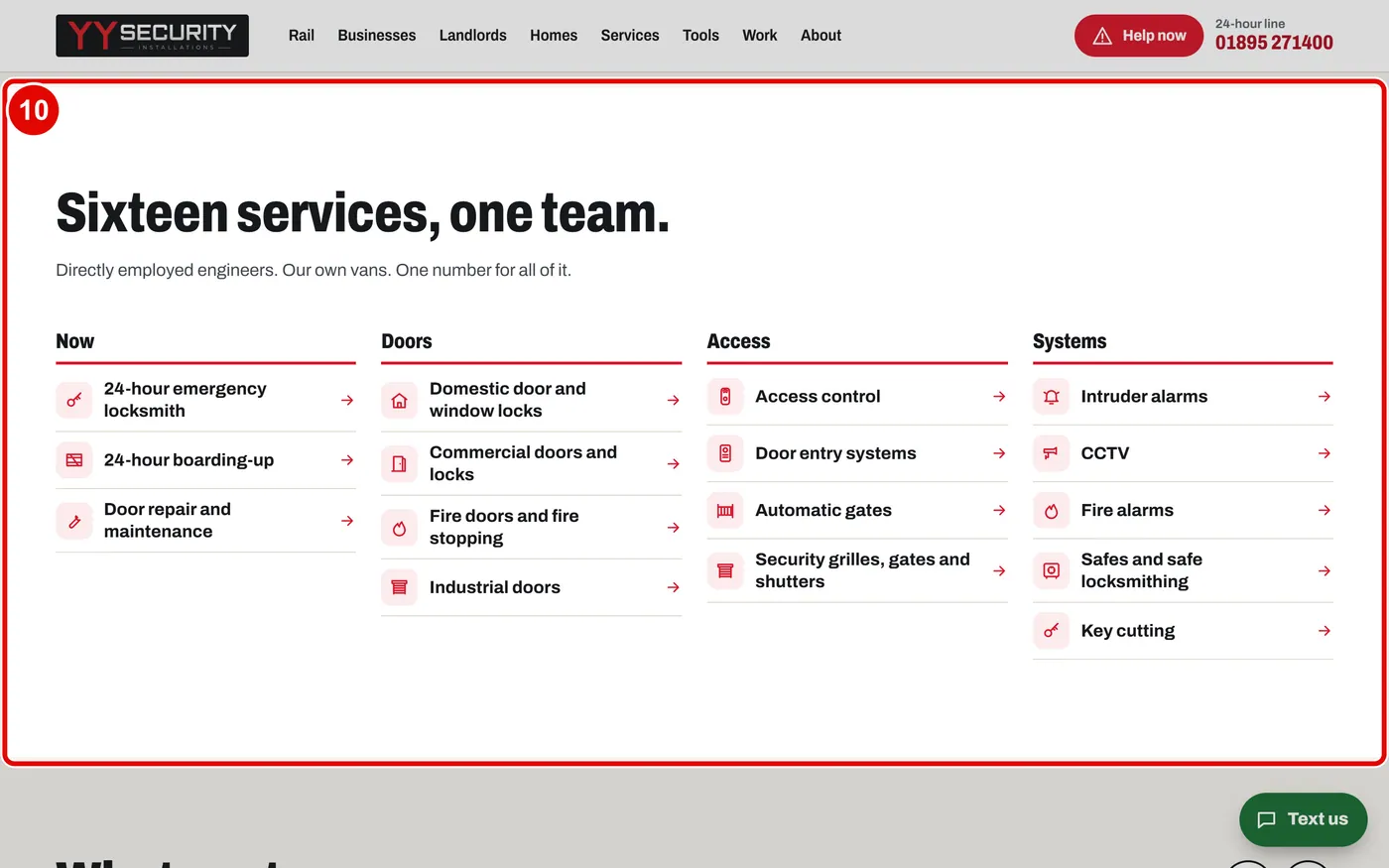 Screen grab from The home page, part by part, on a computer. A red box marks the part to use.