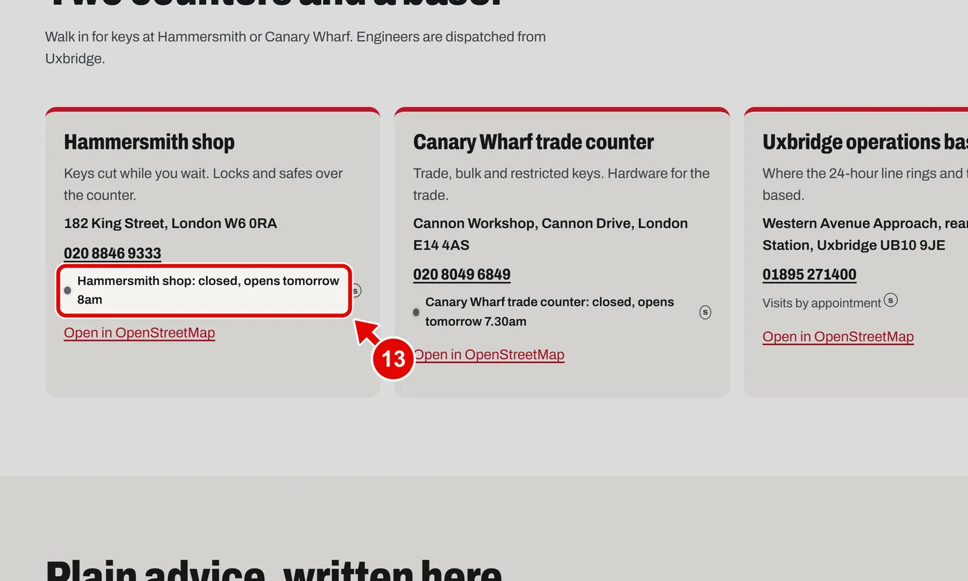 Screen grab from The home page, part by part, on a computer. A red box marks the part to use.