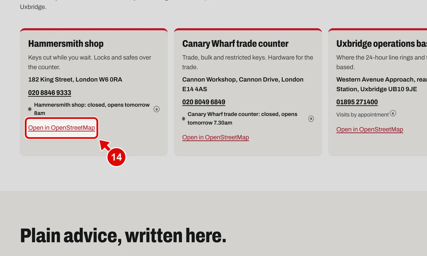 Screen grab from The home page, part by part, on a computer. A red box marks the part to use.