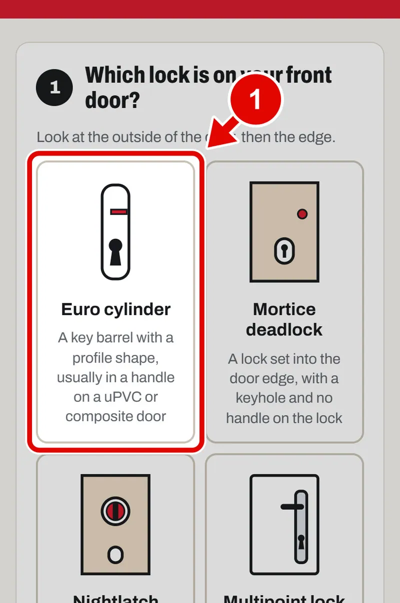 Screen grab from Lock checker, on a phone. A red box marks the part to use.
