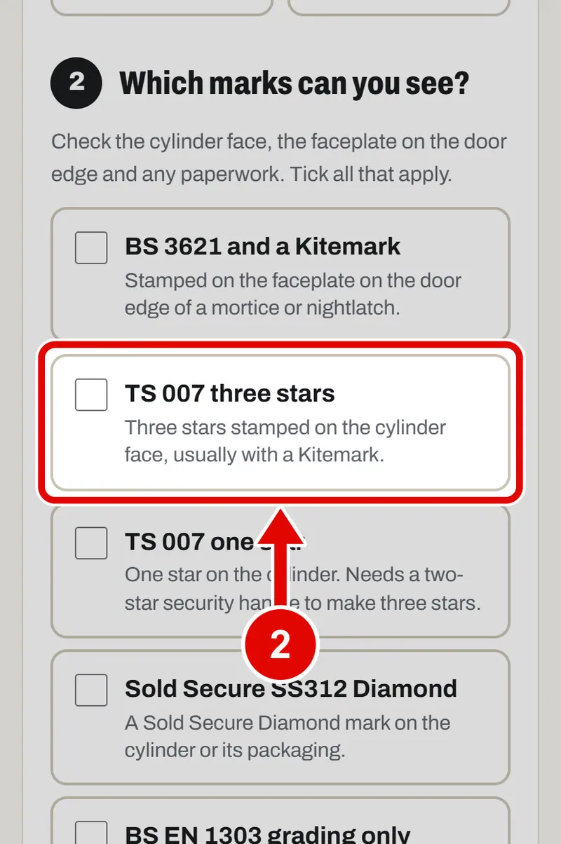 Screen grab from Lock checker, on a phone. A red box marks the part to use.