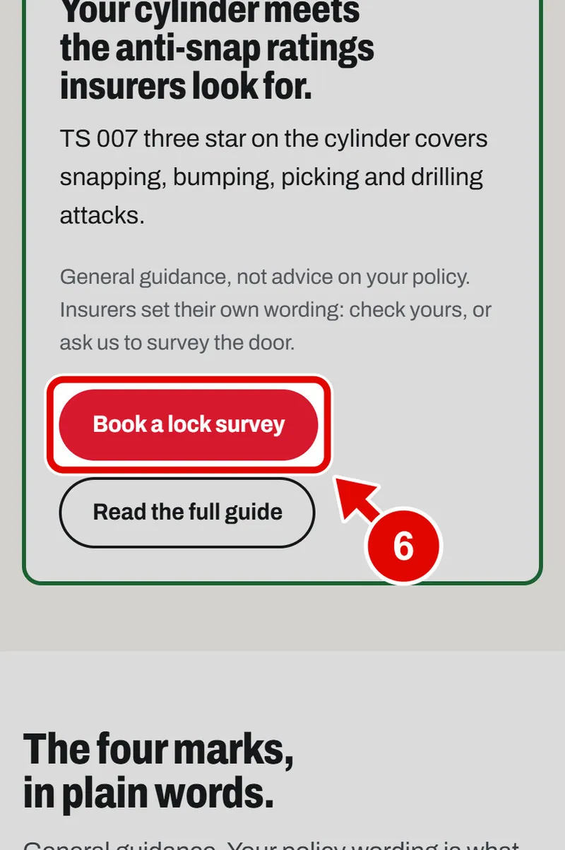 Screen grab from Lock checker, on a phone. A red box marks the part to use.
