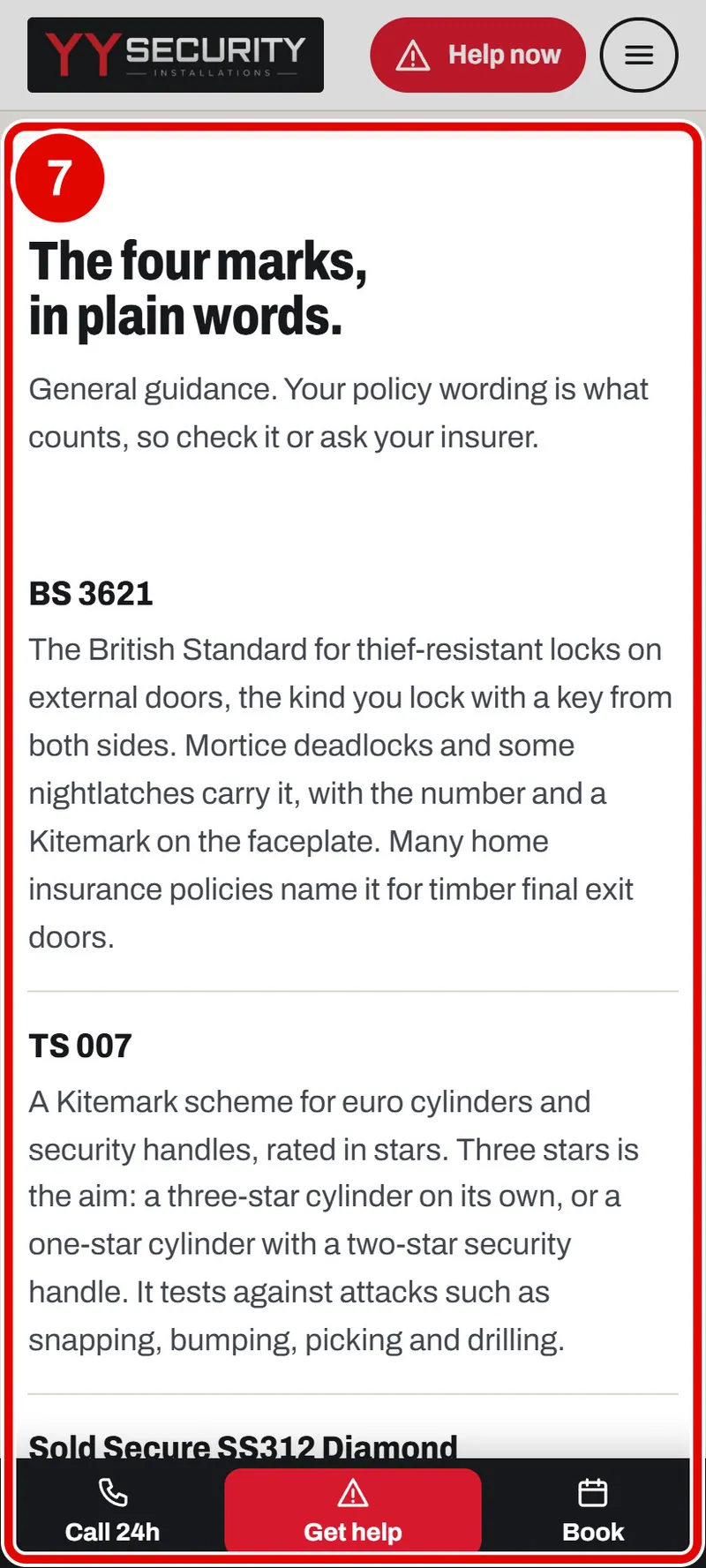 Screen grab from Lock checker, on a phone. A red box marks the part to use.