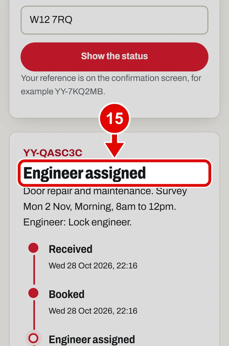 Screen grab from Back office, on a phone. A red box marks the part to use.