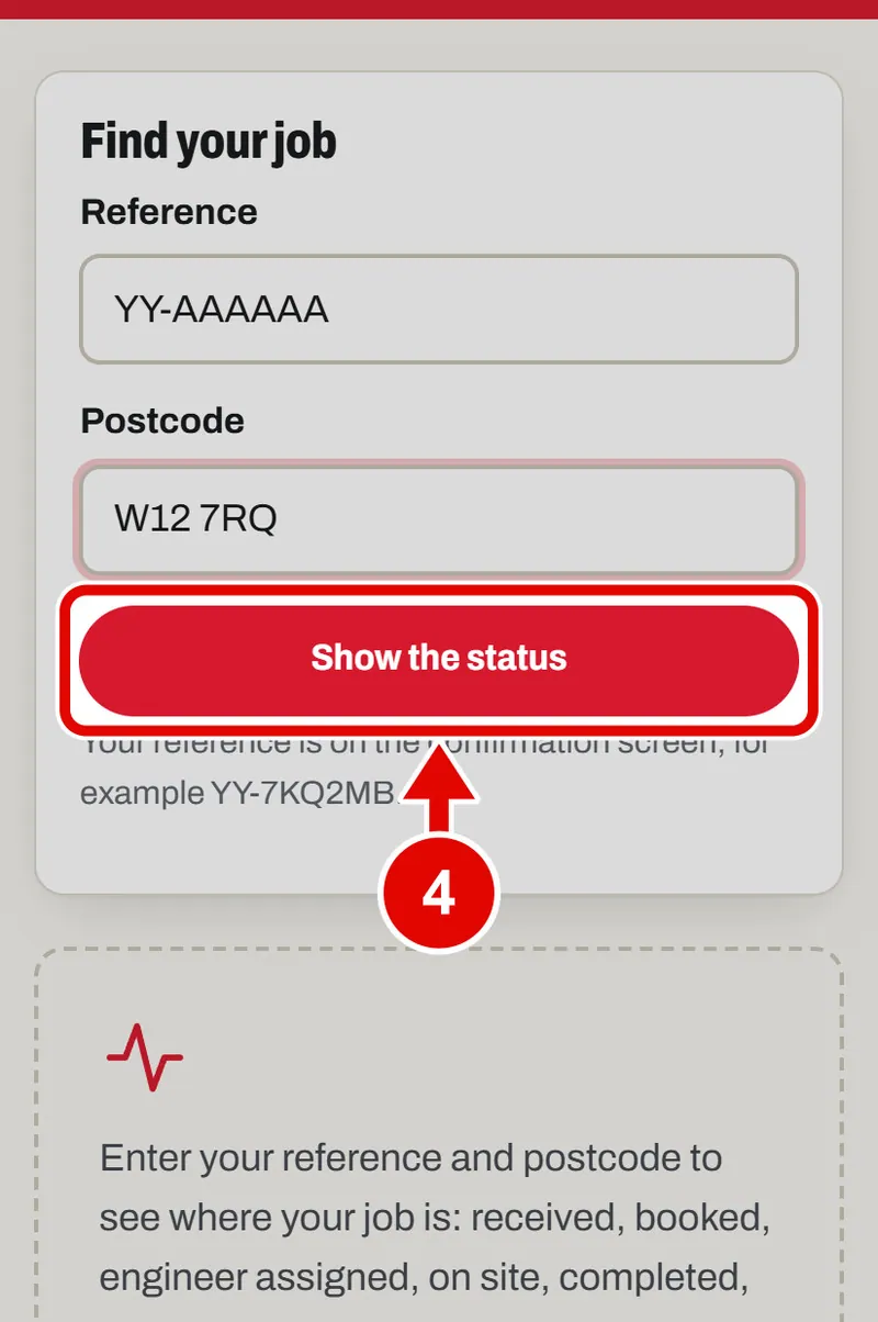 Screen grab from If something goes wrong, on a phone. A red box marks the part to use.