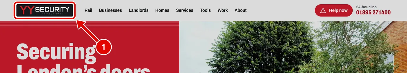Screen grab from Find your way on a computer, on a computer. A red box marks the part to use.