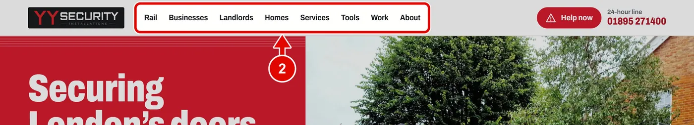 Screen grab from Find your way on a computer, on a computer. A red box marks the part to use.