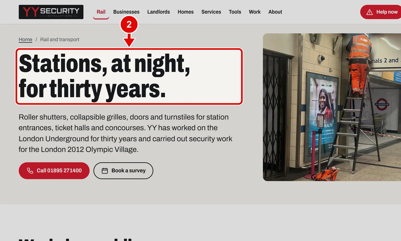 Screen grab from Pages for each kind of customer, on a computer. A red box marks the part to use.