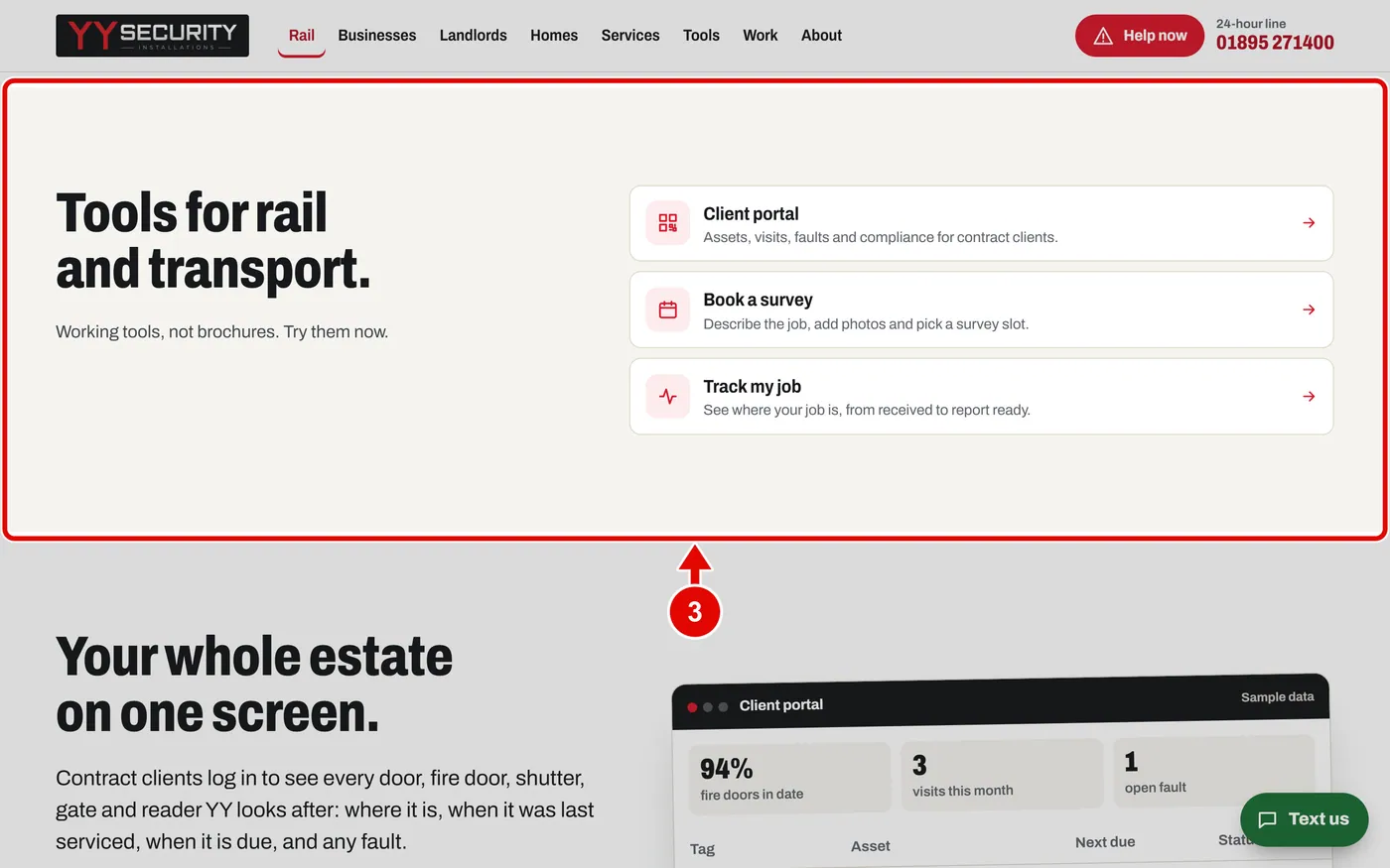 Screen grab from Pages for each kind of customer, on a computer. A red box marks the part to use.