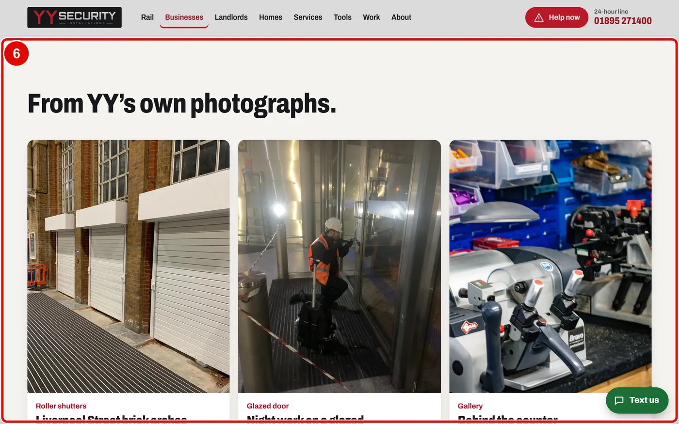 Screen grab from Pages for each kind of customer, on a computer. A red box marks the part to use.