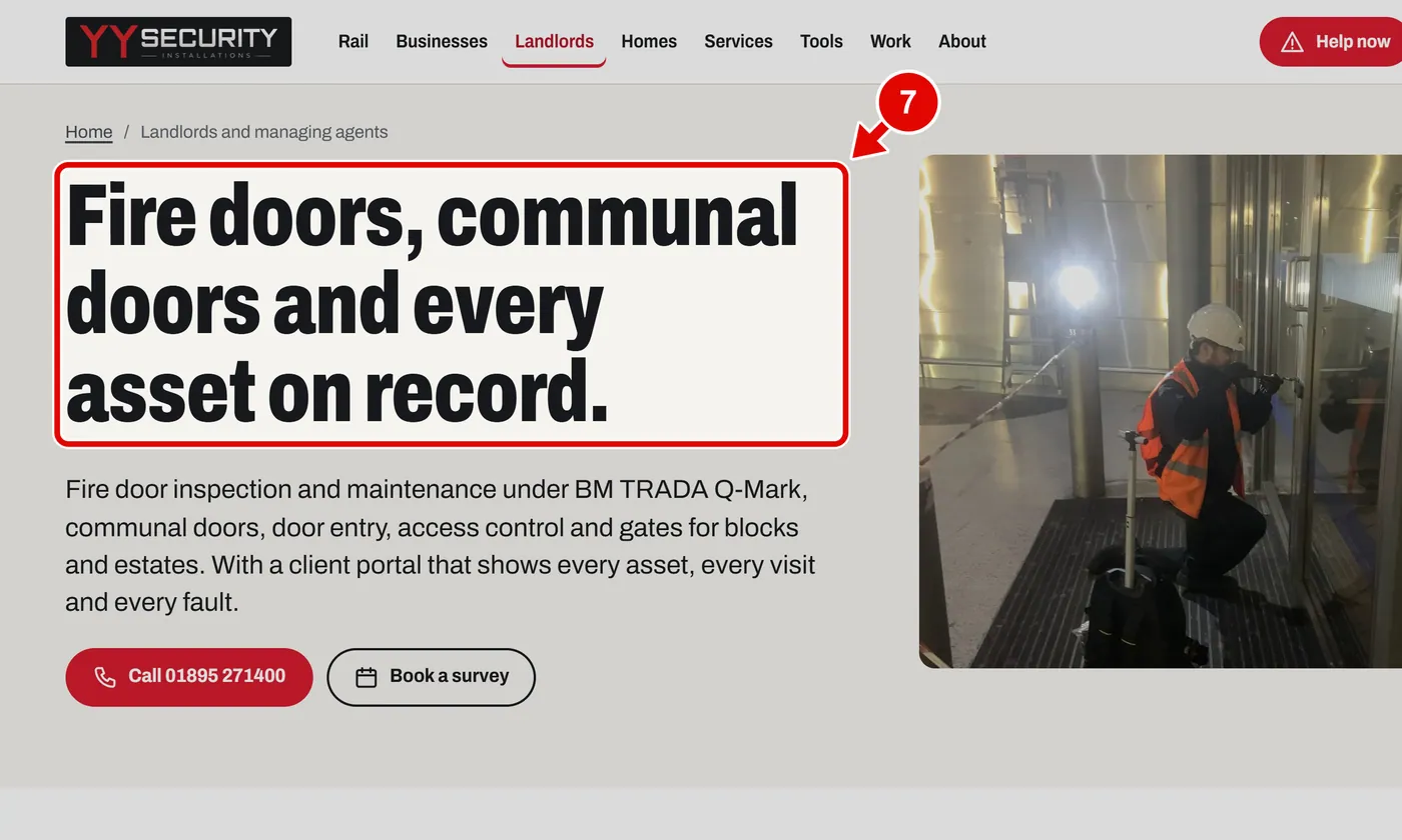 Screen grab from Pages for each kind of customer, on a computer. A red box marks the part to use.