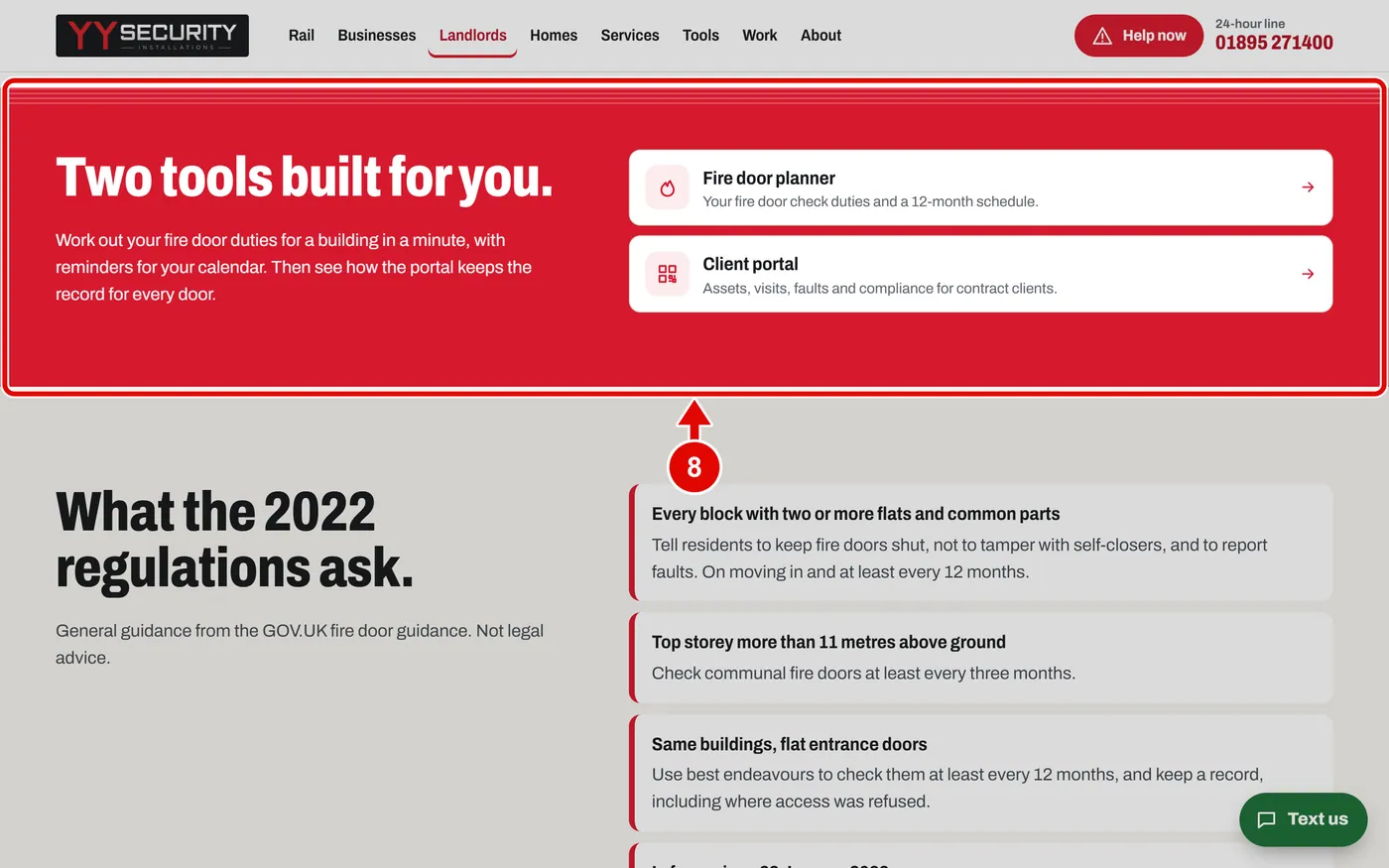 Screen grab from Pages for each kind of customer, on a computer. A red box marks the part to use.