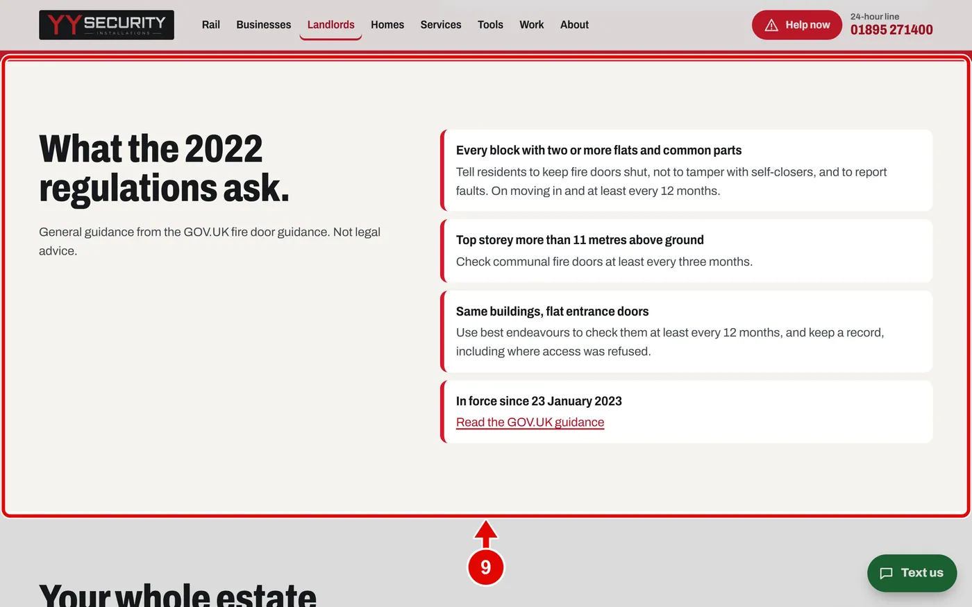 Screen grab from Pages for each kind of customer, on a computer. A red box marks the part to use.