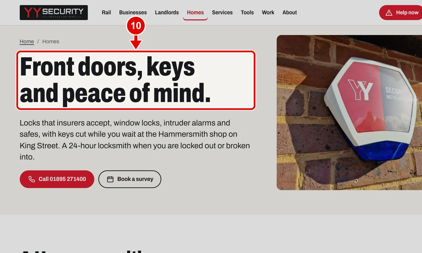 Screen grab from Pages for each kind of customer, on a computer. A red box marks the part to use.