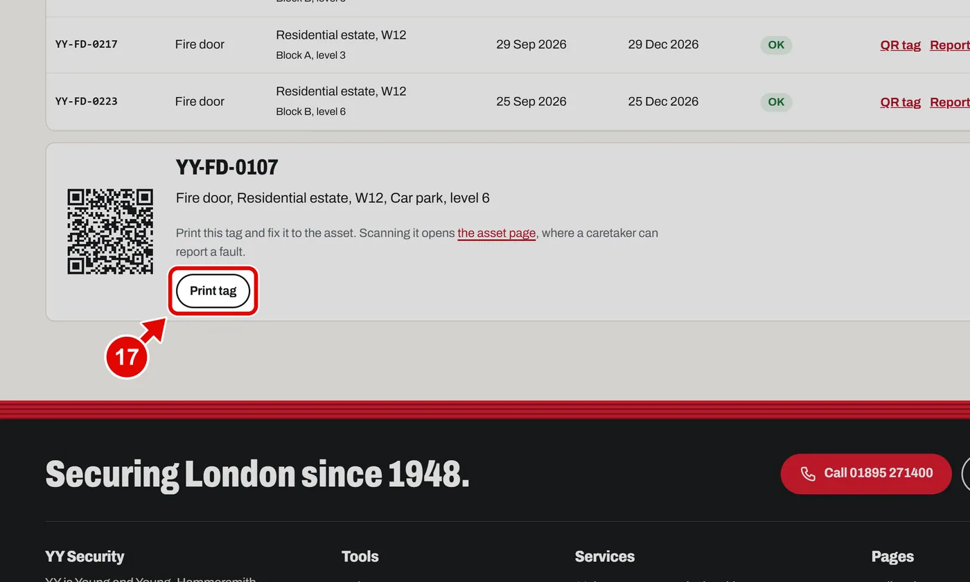 Screen grab from Client portal, on a computer. A red box marks the part to use.