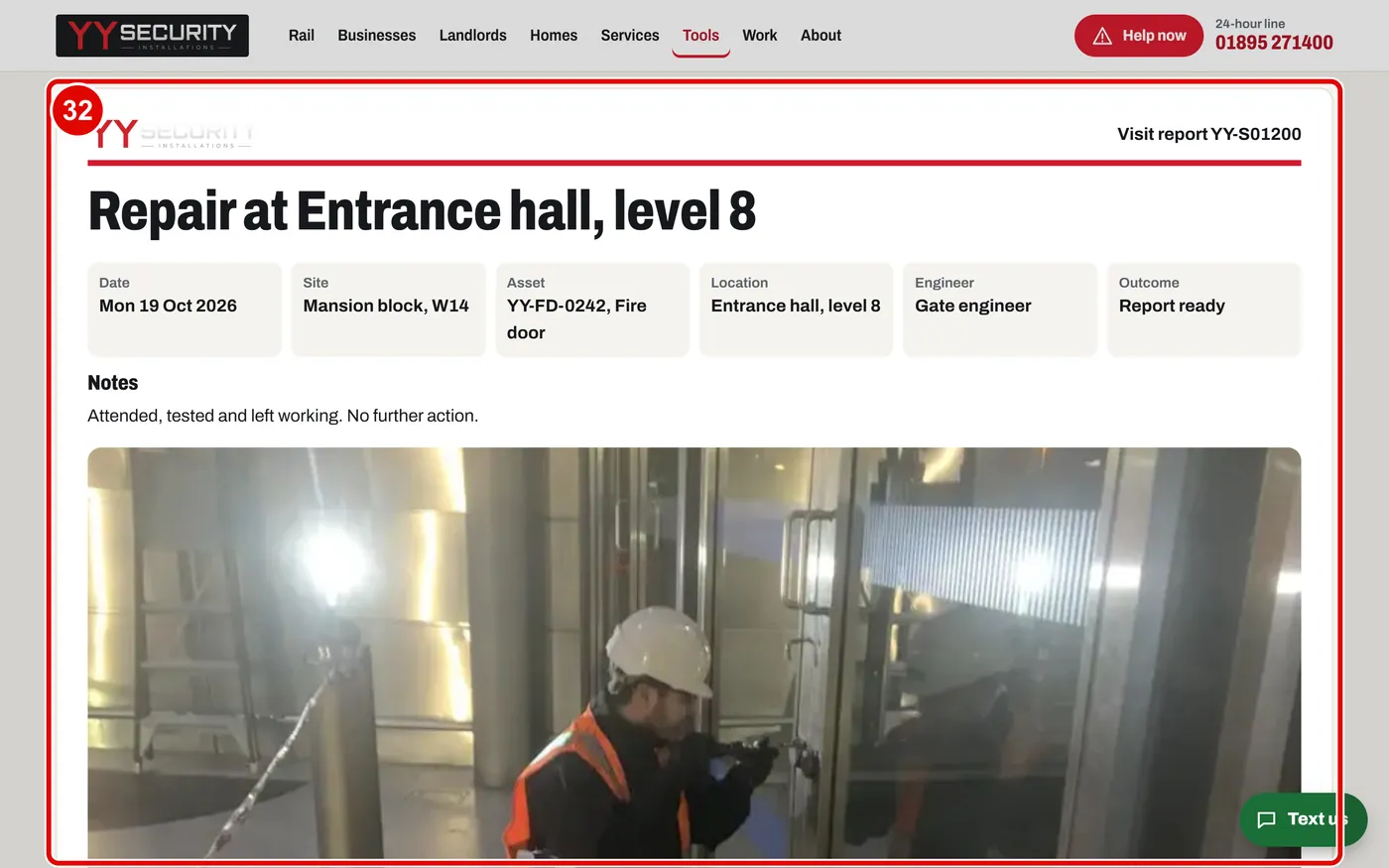 Screen grab from Client portal, on a computer. A red box marks the part to use.