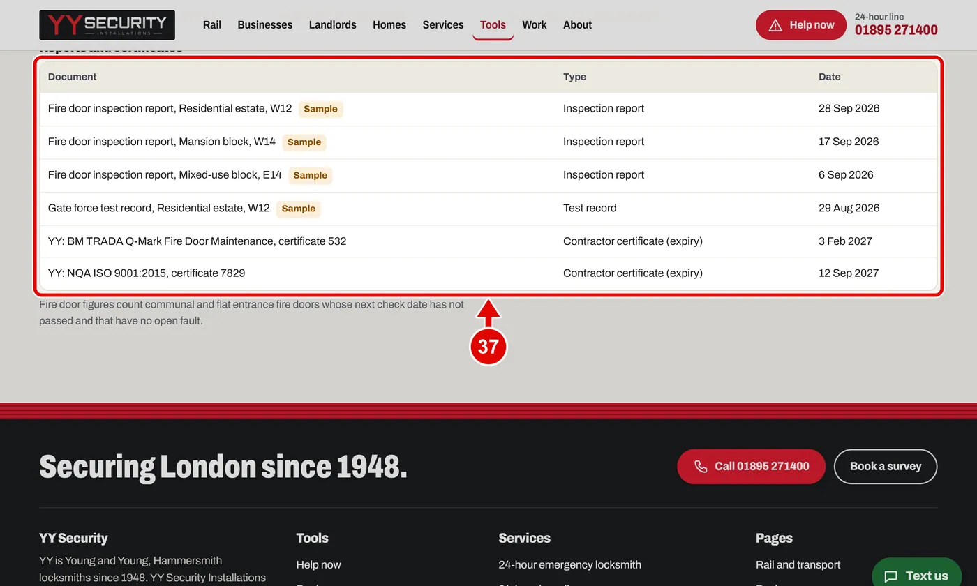 Screen grab from Client portal, on a computer. A red box marks the part to use.