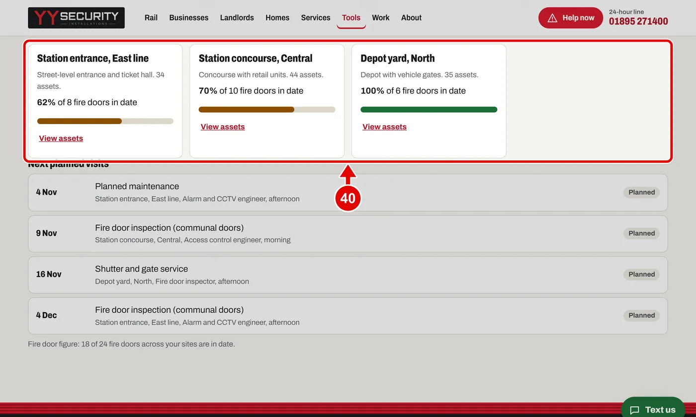 Screen grab from Client portal, on a computer. A red box marks the part to use.