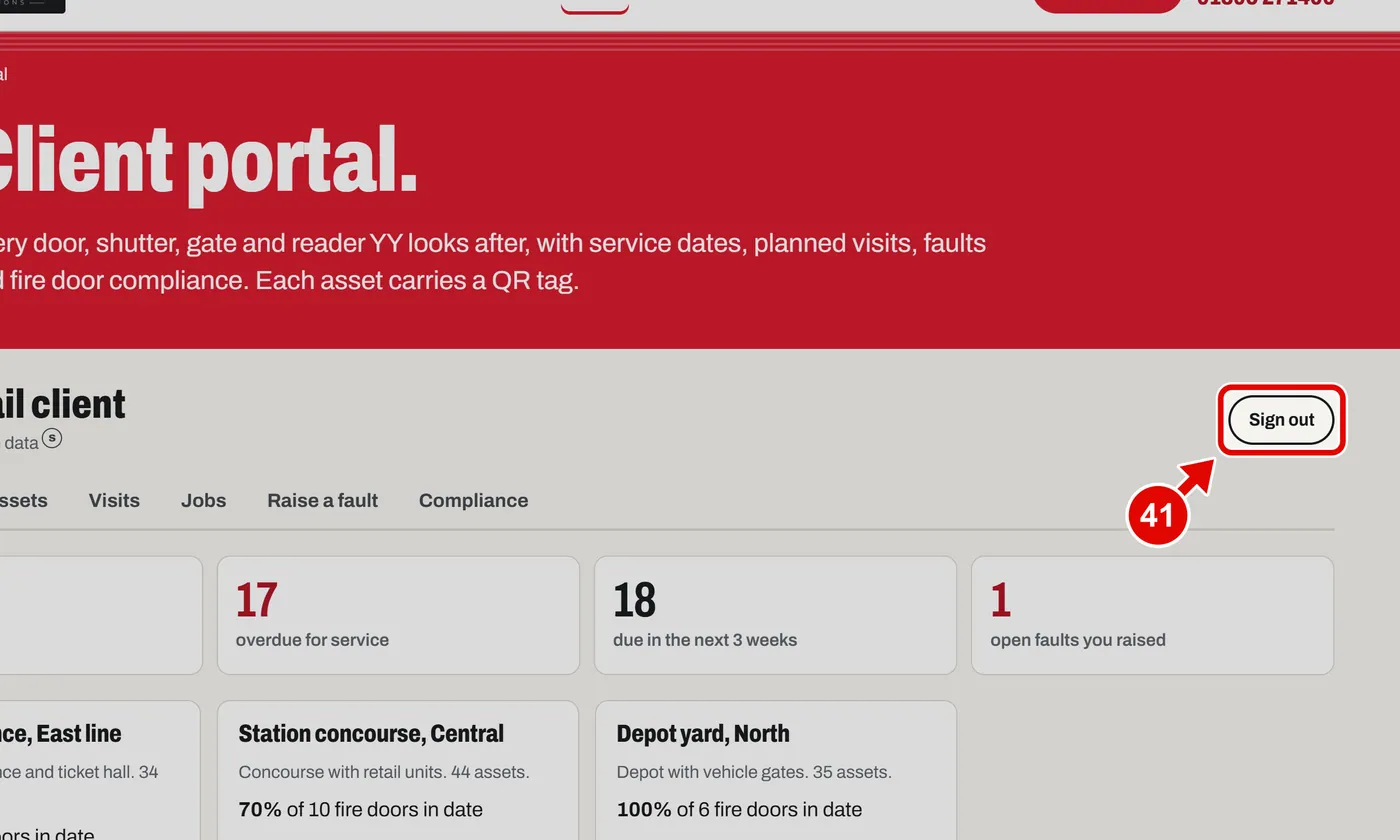 Screen grab from Client portal, on a computer. A red box marks the part to use.