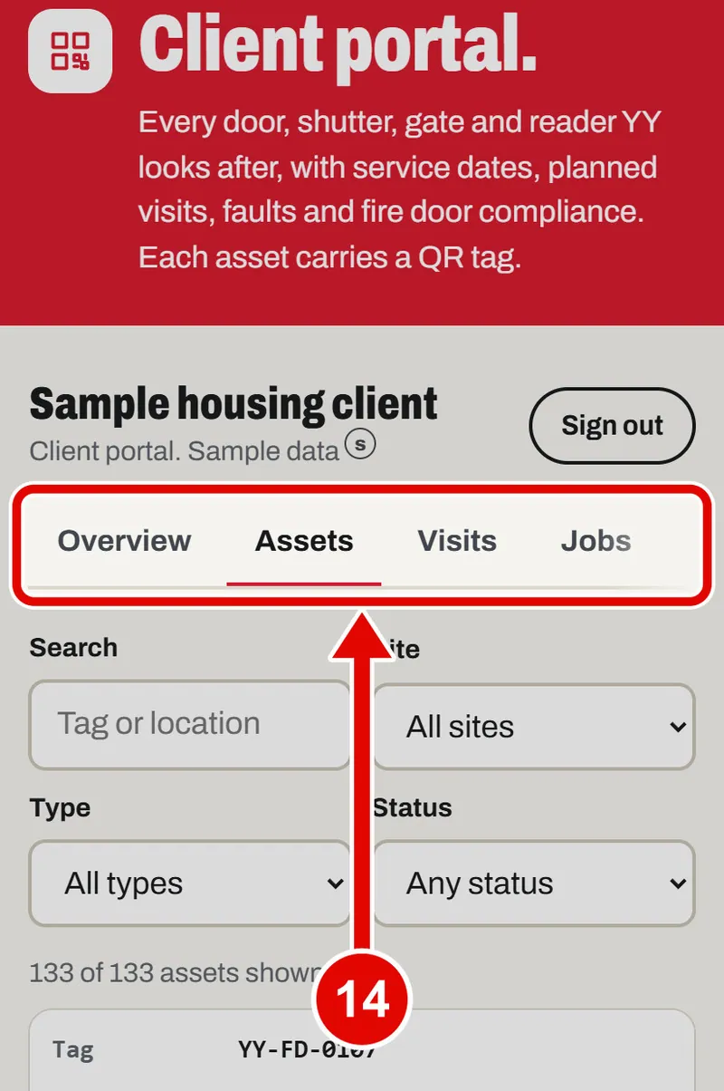 Screen grab from Scan a QR tag with your phone, on a phone. A red box marks the part to use.