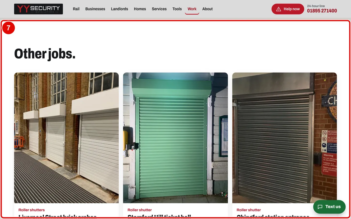 Screen grab from Work: before and after, on a computer. A red box marks the part to use.